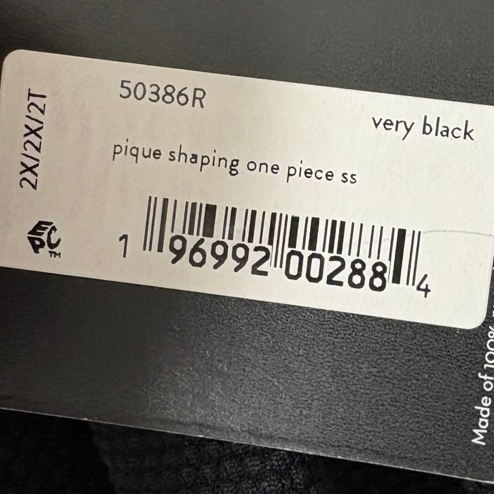 Spanx Pique Shaping One Piece Swimsuit Black Short Sleeve 50386R 2X - Picture 3 of 9